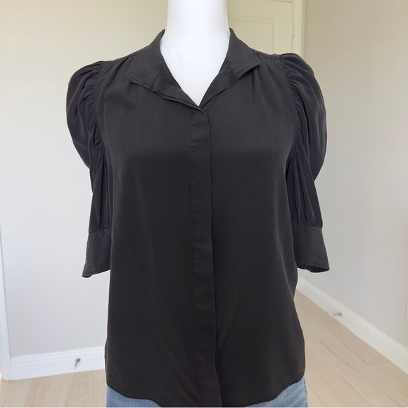 Frame Gillian Silk Puff Sleeve Top - Picture 2 of 6